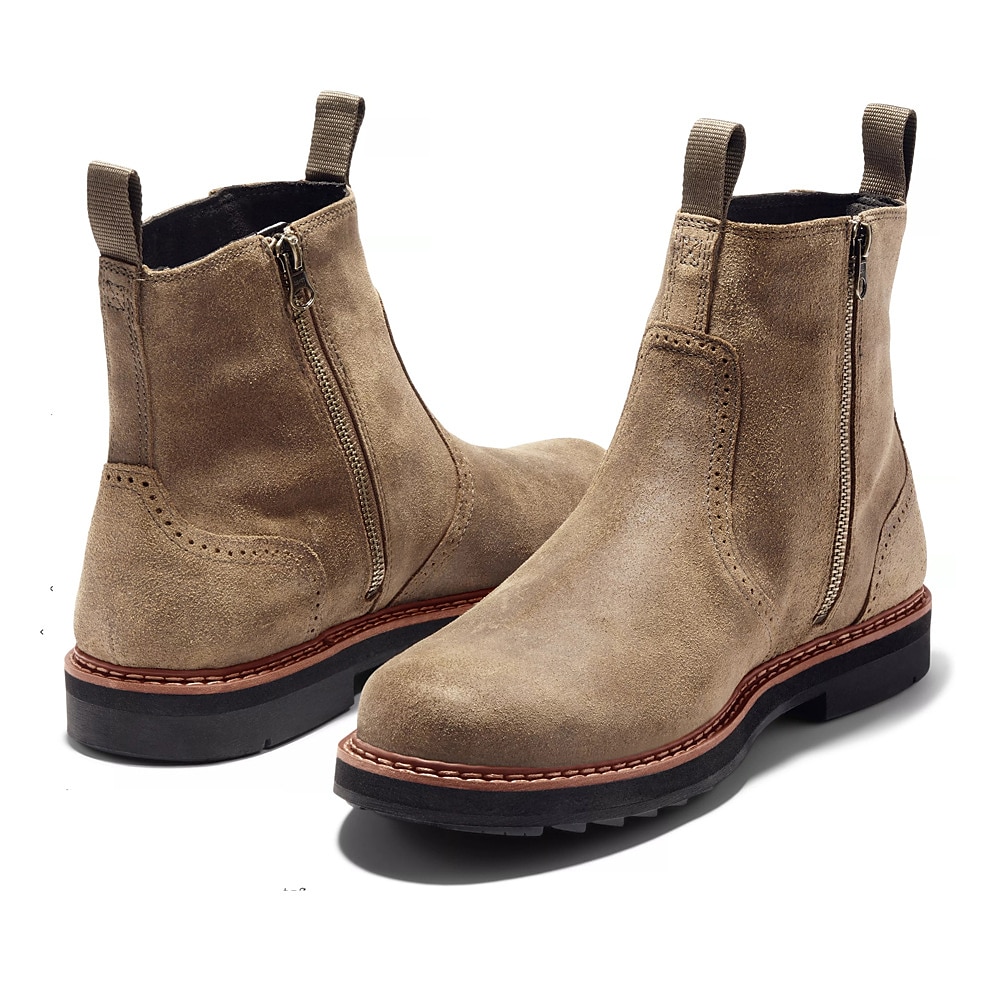 Botines Chelsea de ante para hombre: botines sin cordones con paneles laterales elásticos, estilo vintage informal para otoño e invierno, uso diario y al aire libre. 2025 - $54.99 –P2