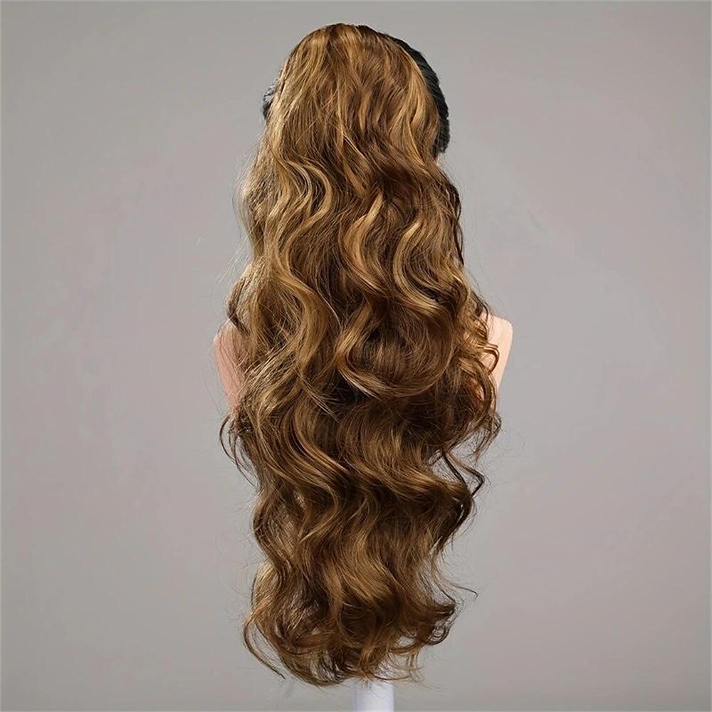 queue de cheval griffe extensions de queue de cheval longues ondulées clip synthétique dans les extensions de cheveux élégant naturel à la recherche d'un usage quotidien de 2025 ? $11.99 –P9
