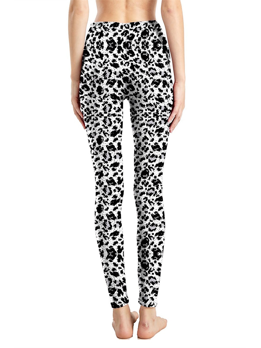 Women's Leggings Active Fashion Full Length High Waist Leopard Gradient Snake Print Elastic Waist Print Breathable Soft Comfortable Micro-elastic Outdoor Vacation Home Leopard Print 0358 blue and 2025 - $13.99 –P20