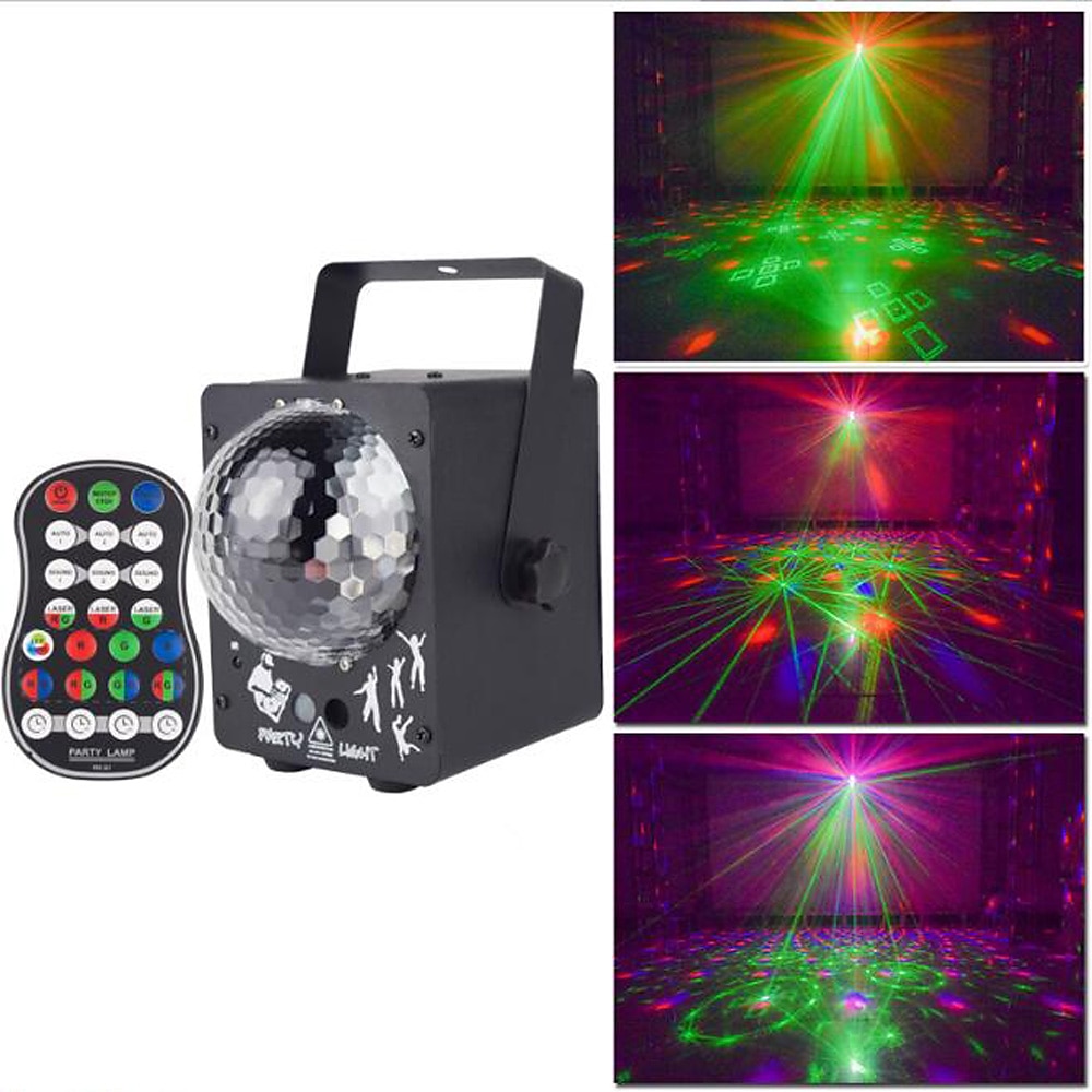 60 farger festlys dj disco lys lydaktivert utendørs innendørs LED laser 2 i 1 strobe lys med fjernkontroll for fester bursdag jul ferie rom dekor bryllup karaoke 2025 - $81.99 –P3