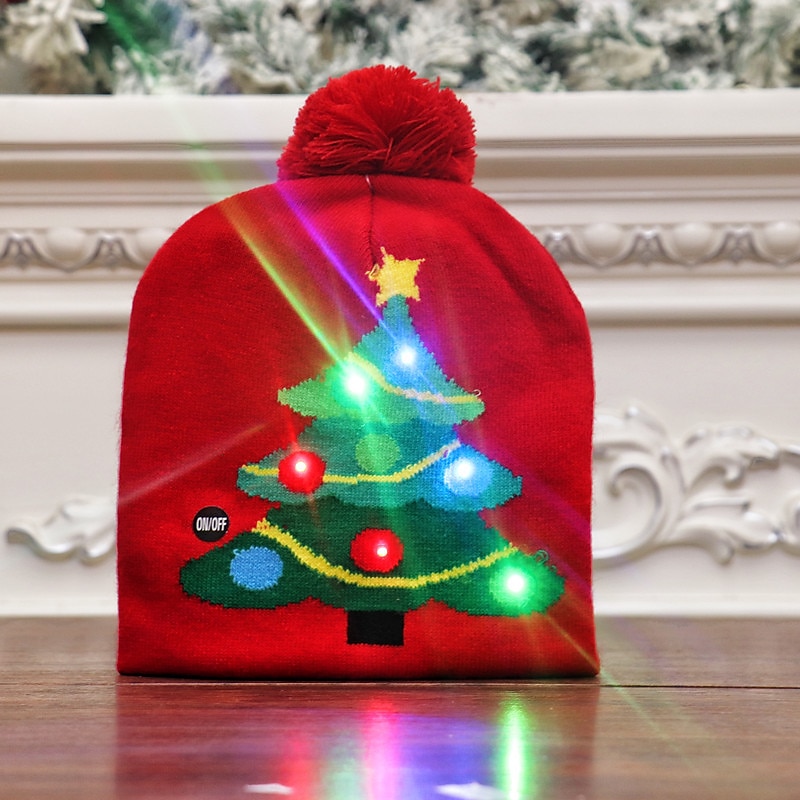 LED Christmas Hat Light Up Christmas Hat Unisex Knitted Beanie Holiday Hat Santa Claus Christmas Gifts Decoration 2026 - $15.99 –P25