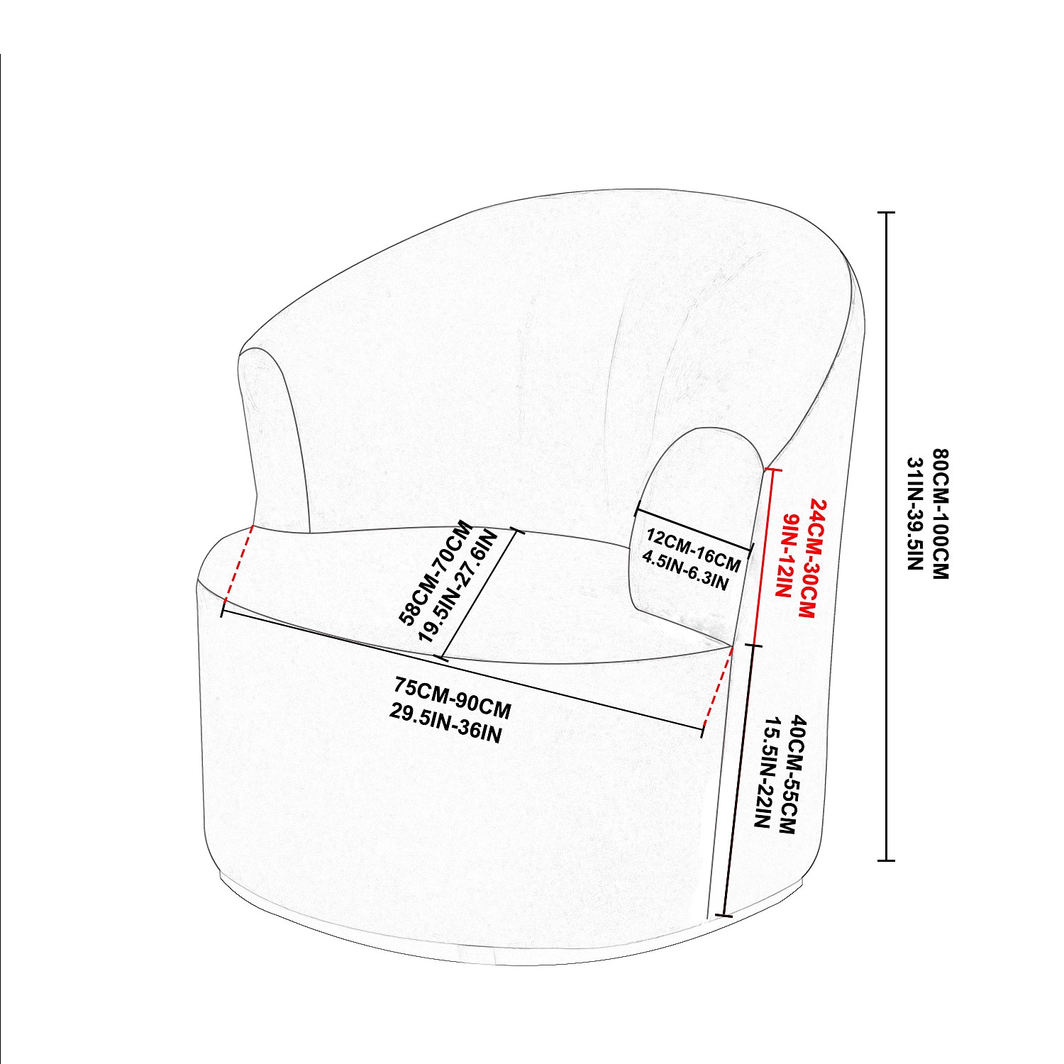 Fodera per sedia girevole in velluto elasticizzato fodera per sedia casual accento stile moderno fodera per sedia con braccioli rotondi protezione per mobili addensare tessuto spandex lavabile del 2025 a $27.99 –P1