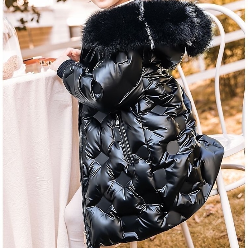 Děti Dívčí Dolů Dětská bunda Puffer Jacket Aktivní Zip Škola Bavlna Kabát Svrchní oděvy 4-13 let Zima Černá Nebeská modř Tmavě zelená 2025 - $43.99 –P2