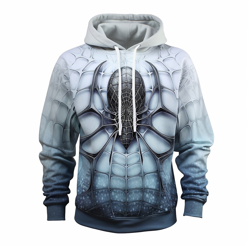 Pánské Grafika Pavouci Kapuce Kapucky Mikina Kapuce Dlouhý rukáv Mikina s kapucí Kapuce Módní 3D tisk Outdoorové sporty Dovolená Streetwear Královská modř Vodní modrá Tisk Přední kapsa Jaro & podzim 2025 - $31.99 –P3