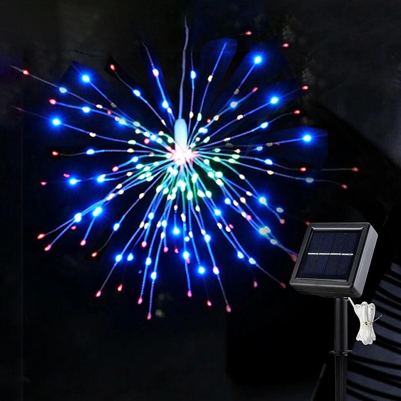 1pc feux d'artifice solaires d'extérieur, décoration de jardin en forme de sphère de Noël en forme d'étoile à LED de 2025 ? $15.99 –P2