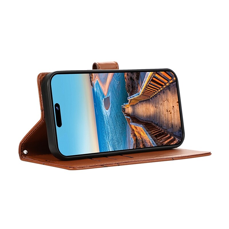 Phone Case For iPhone 16 iPhone 15 Pro Max Plus iPhone 14 13 12 11 Pro Max Mini SE X XR XS Max 8 7 Plus Wallet Case with Stand Holder Magnetic with Wrist Strap Retro TPU PU Leather 2025 - $15.99 –P6