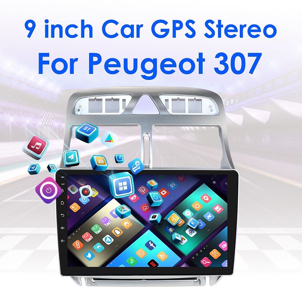 GPS-навигатор для peugeot 307 2002-2013, автомагнитола, мультимедиа, стерео, Wi-Fi, видео, 2din, поддержка carplay 2025 - $171.99 –P1