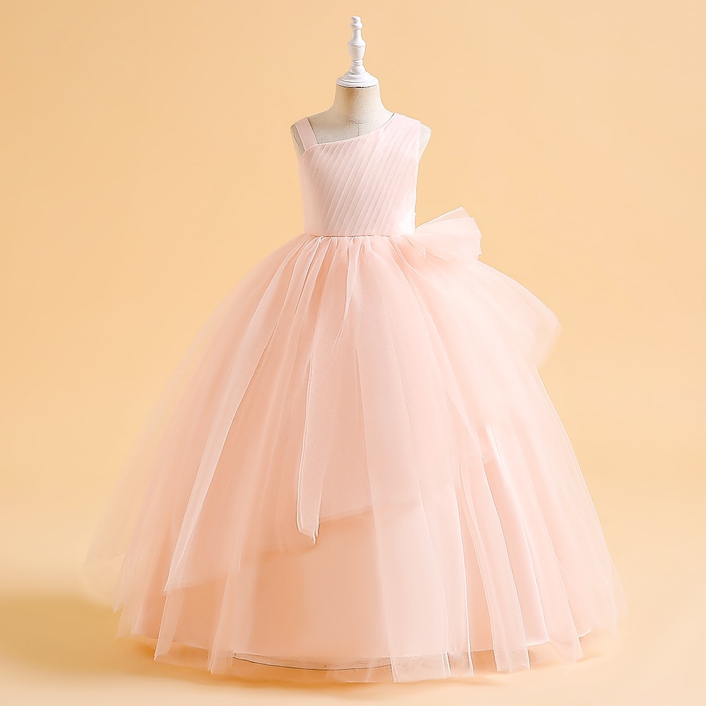 kinderkleidung Mädchen Party Kleid Feste Farbe Ärmellos Formal Leistung Hochzeit Rüschen Elegant Prinzessin Baumwolle Maxi abendkleider Blumenmädchenkleid Frühling Herbst Winter 4-12 Jahre Wei 2025 - $39.99 –P3