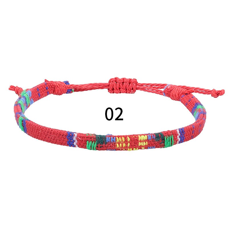 5 pezzi casuali di vendita calda in tessuto di cotone e lino in stile nepalese, catena alla caviglia arcobaleno, corda per caviglia per attività versatile e colorata del 2025 a $14.99 –P7