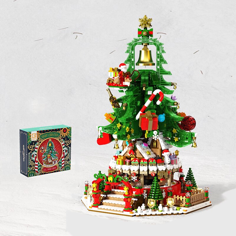 Festival Series Crystal Festival Tree Building Blocks Toy Crystal Festival Tree Music Box Creative Puzzle Assembly Toys Festival Gift Halloween/Thanksgiving Day/Festival gift 2025 - $55.99 –P12