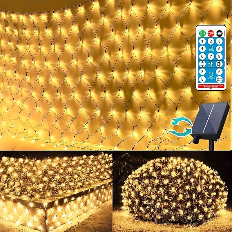 3M Lichterketten 192 LEDs EL Warmweiß Mehrfarbig LED-Netzmaschen-Lichterketten Halloween Solar Weihnachtsdekoration 24 V 2025 - $61.99 –P10