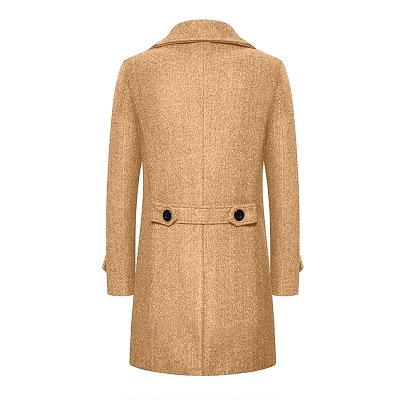 Herr Vinterkappa Peacoat Trenchcoat Utomhus Dagliga kläder Höst vinter 95% polyester 5% bomull Ytterkläder Kläder Mode Streetwear Slät Kavajslag Dubbelknäppt 2025 - $47.99 –P13