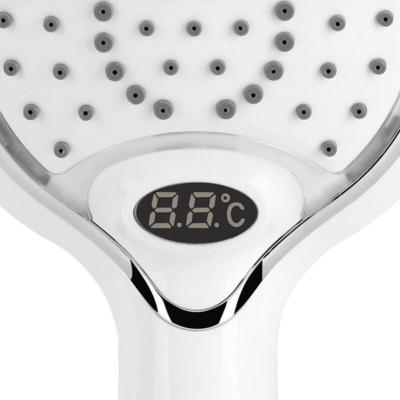 3 kleuren led-douchekop met temperatuur digitaal display wateraangedreven lcd-douchestraal 2025 - $48.99 –P10