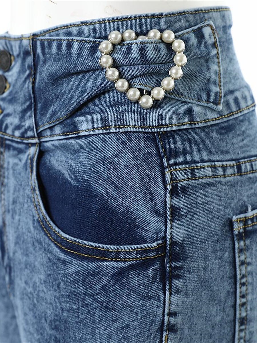 Women's Jeans Skinny Slim Full Length Fashion Streetwear Outdoor Street Blue S M Fall Winter 2023 - US $44.99 –P6
