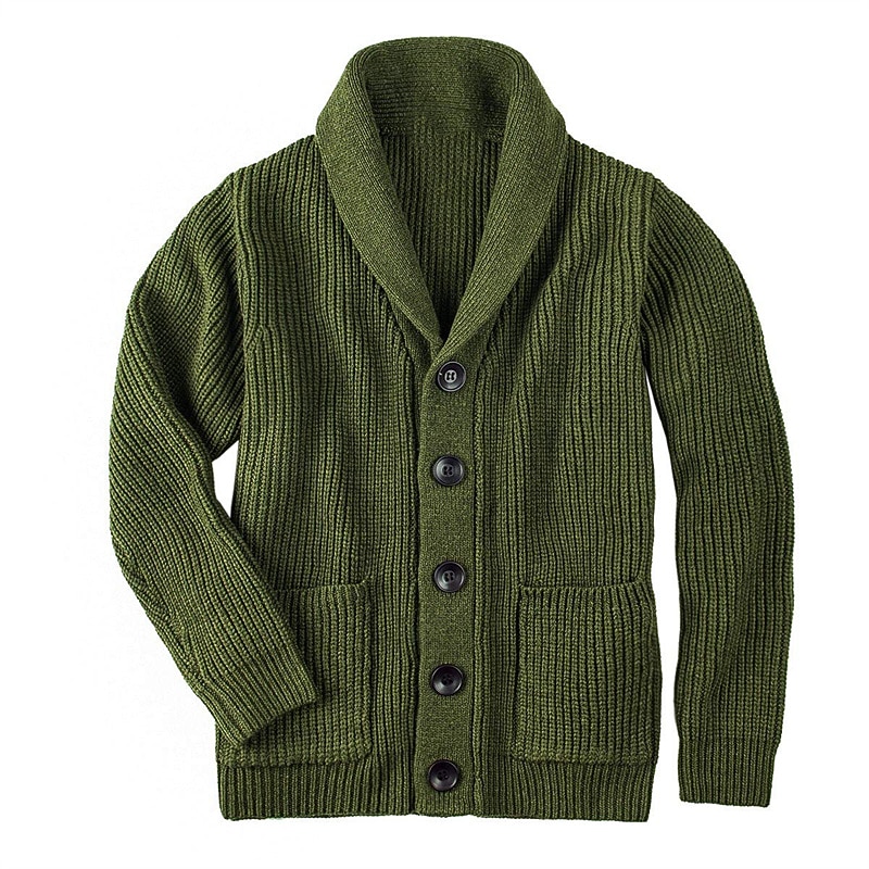 Homens camisolas de natal Sueter Cardigan suéter cortado Estriado Robusto Tricotar Cropped Tricotado Tecido Xale Aquecimento Contemporâneo Moderno Natal Casual Roupa Outono Inverno Caqui Verde Tropa de 2026 por $52.99 –P2