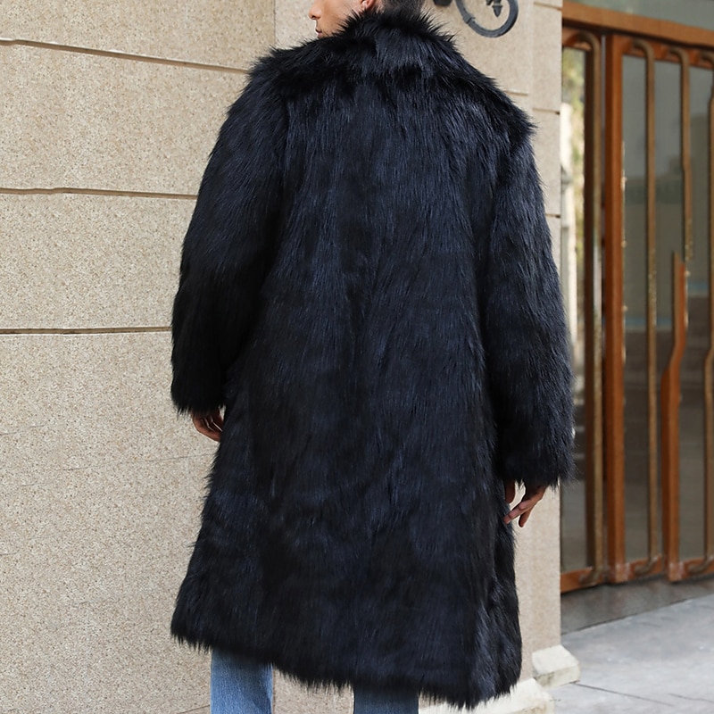 Homme Manteau d'hiver Veste d'Hiver Manteau en fausse fourrure Extérieur Usage quotidien Chaud Poche Automne Hiver Plein Mode Vêtement de rue Revers Normal Noir Blanche Jaune Marron Gris Claire Veste de 2025 ? $82.99 –P13