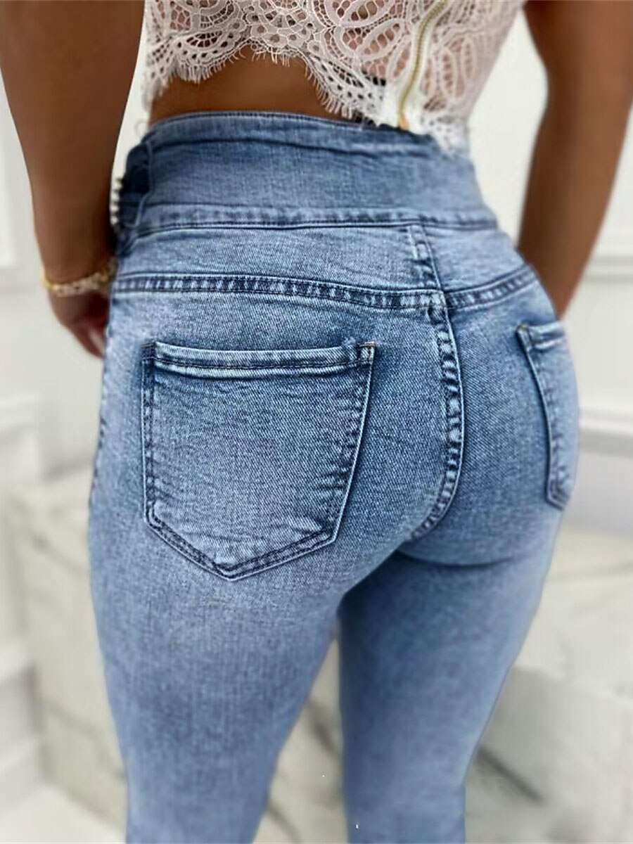 Women's Jeans Skinny Slim Full Length Fashion Streetwear Outdoor Street Blue S M Fall Winter 2023 - US $44.99 –P2