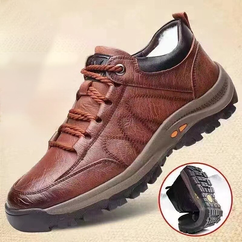 Men's Boots Retro Winter Boots Walking Casual Daily Leather Comfortable Booties / Ankle Boots Loafer Black khaki Spring Fall 2025 - $39.99 –P1