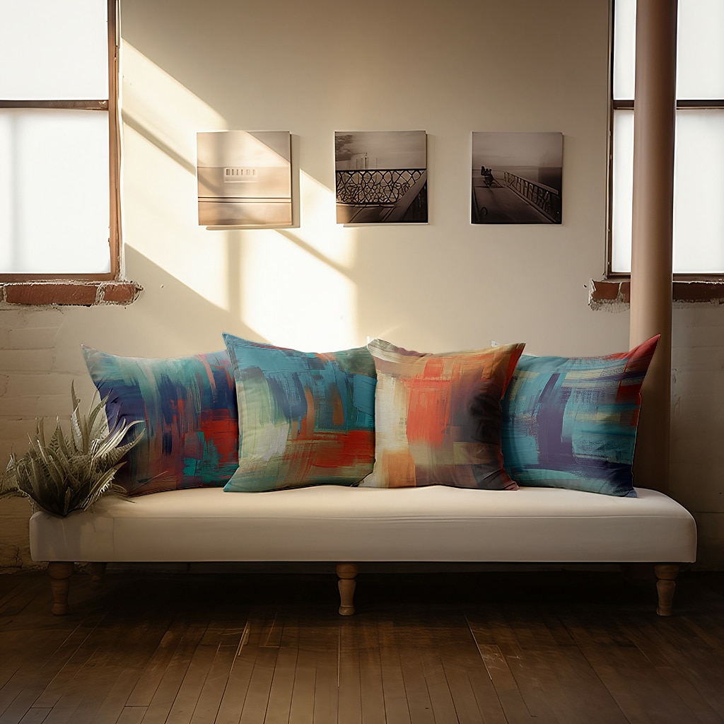 geometrisk dobbel sideputetrekk 1 stk mykt dekorativt kvadratisk putetrekk putetrekk putetrekk for soverom stue overlegen kvalitet maskinvaskbar innendørs pute til sofa sofaseng stol 2025 - $9.99 –P3
