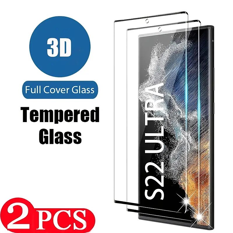 2 штs Защитная пленка Назначение Samsung Galaxy S25 Ультра S25 Ultra Plus S24 Ultra Plus S23 S22 S21 S20 Ultra Plus FE S10 Закаленное стекло Уровень защиты 9H Анти-пузыри Против отпечатков пальцев HD 2025 - $6.99 –P1