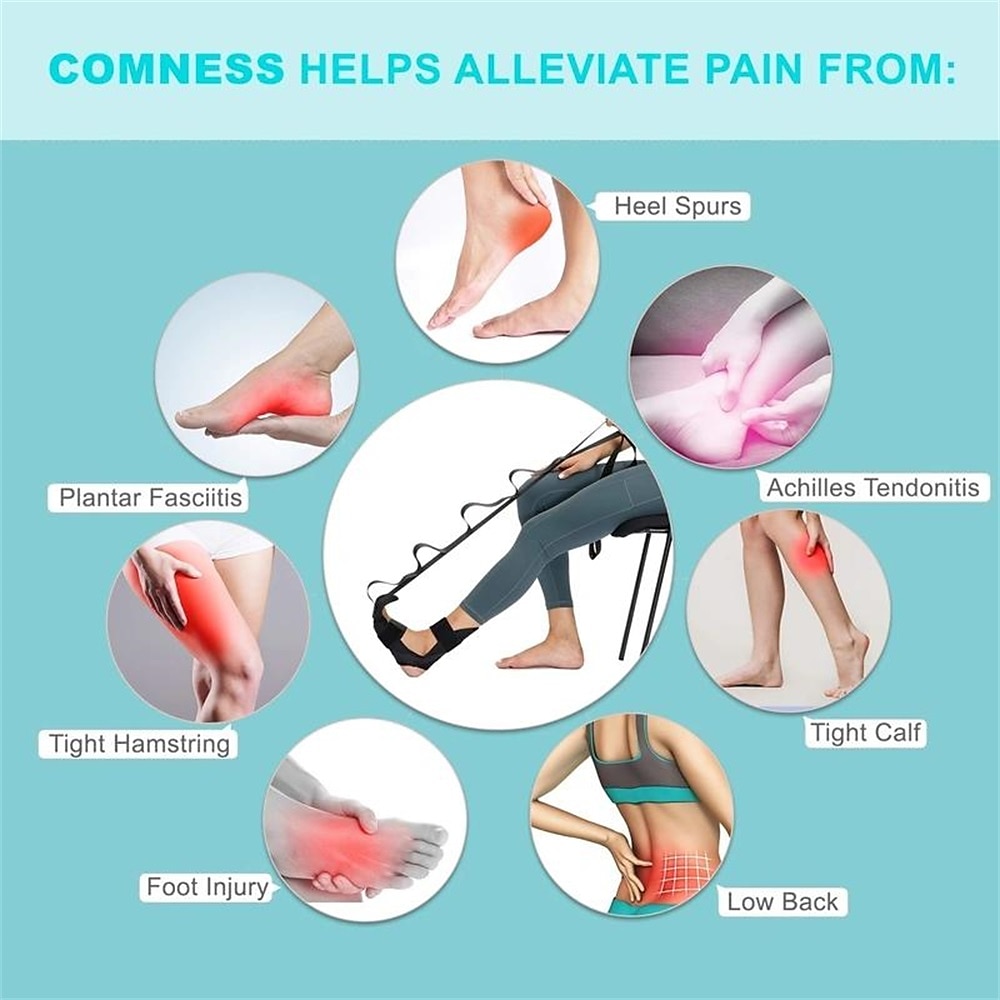 verlicht pijnlijke hielspoor, fasciitis plantaris, achillespeesontsteking & hamstring met deze 1pc voet & beenrekband! 2025 - $14.49 –P2