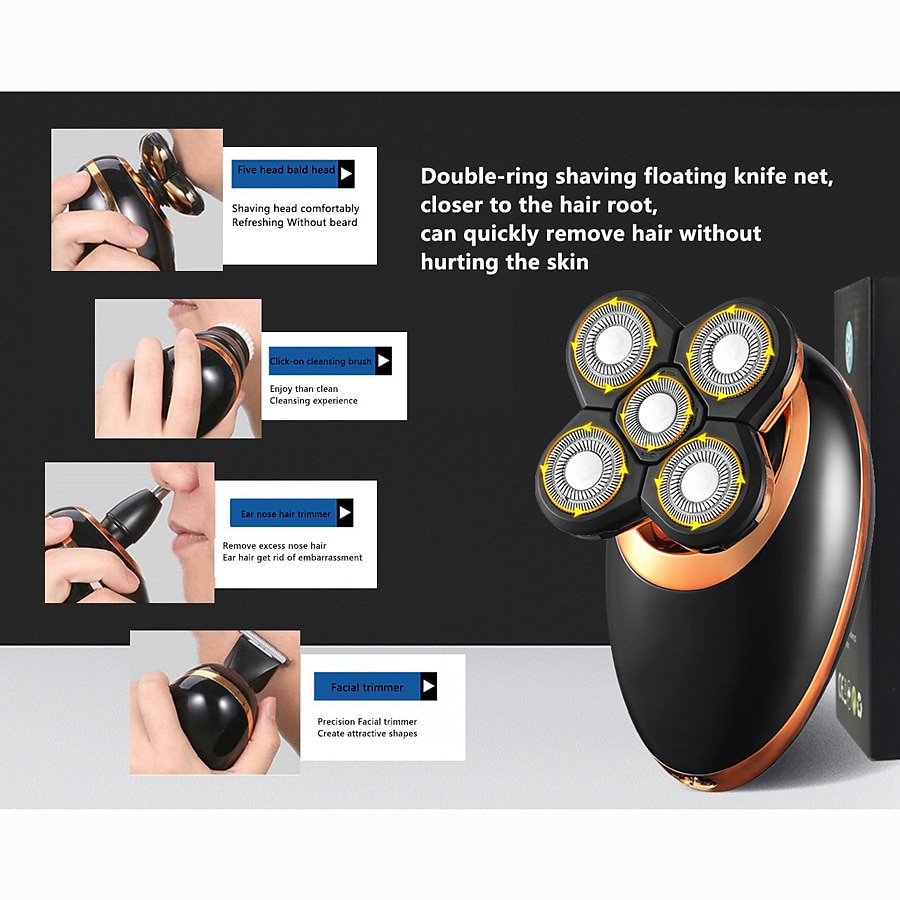 Men Head Shavers  Wet and Dry Detachable Electric Shaver Nose Hair Trimmer Face Brush Grooming Set Rechargeable Razor 2025 - $59.99 –P7