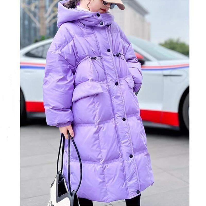 Kids Girls' Down Coat Kids Puffer Jacket Active Pocket School Coat Outerwear 4-13 Years Winter Black Purple 2025 - $48.99 –P5