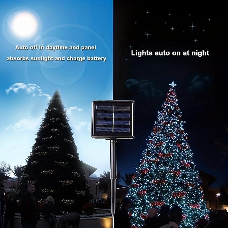 Elegant Wedding Reception Party 1000/500/300/200/100/50/30LED Solar String Light, 8 Modes, Solar Christmas Lights Waterproof for Gardens, Wedding, Party, Homes, Christmas Tree, Curtains, Outdoor 2025 - $27.99 –P3