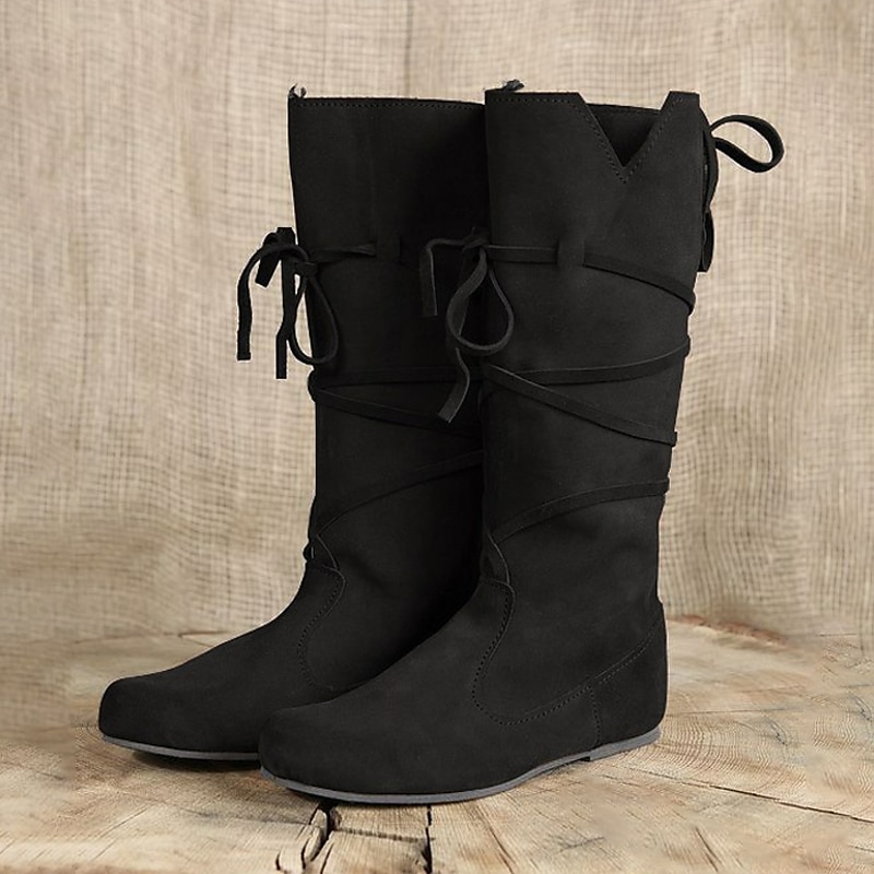 Women's Brown Lace-Up Medieval Style Boots - Perfect for Renaissance Fairs, Cosplay Events, and Outdoor Medieval Themed Gatherings 2025 - $59.99 –P4