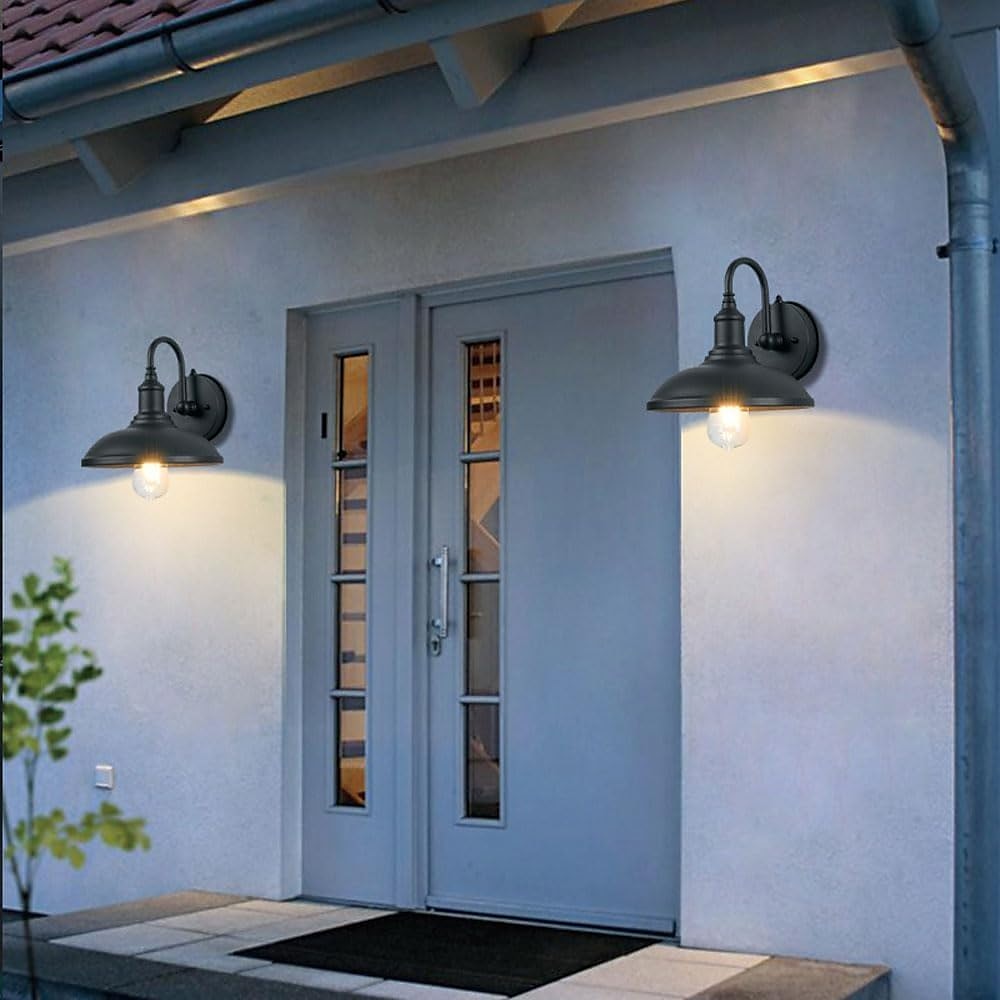 lampada da esterno per fienile con sensore dal tramonto all'alba applique da parete per esterni da 12,3 pollici lampada per montaggio a parete per fattoria lampada esterna a collo di cigno lanterna da del 2025 a $116.99 –P2