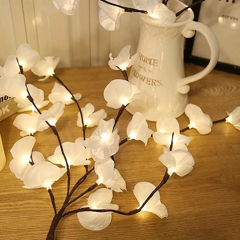 1 branche de saule blanc à 20 LED - Parfait pour la maison, le jardin, les mariages, Noël et la décoration de vacances - Sans pile. de 2025 ? $12.49 –P2
