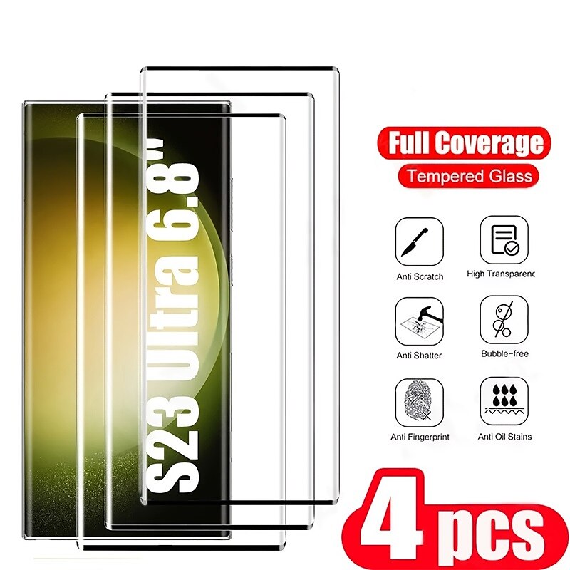 4 ед. Защитная пленка Назначение Samsung Galaxy S24 Ultra Plus S23 S22 S21 S20 Ultra Plus FE Note 20 Ultra Note 20 S25 Ультра Закаленное стекло Уровень защиты 9H 2025 - $12.99 –P1