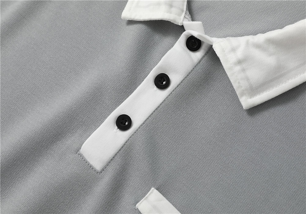 Men's Polo Shirt Button Up Polos Casual Holiday Lapel Long Sleeve Fashion Basic Color Block Patchwork Summer Regular Fit Navy-blue Dark Grey White Burgundy Grey Polo Shirt 2025 - $21.99 –P4