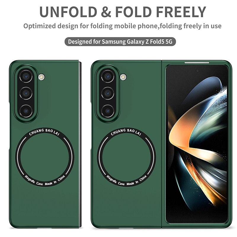 Phone Case For Samsung Galaxy Z Fold 7 Z Fold 6 Z Fold 5 Z Fold 4 Z Fold 3 Back Cover With Magsafe Support Wireless Charging Shockproof PC 2025 - $17.99 –P3