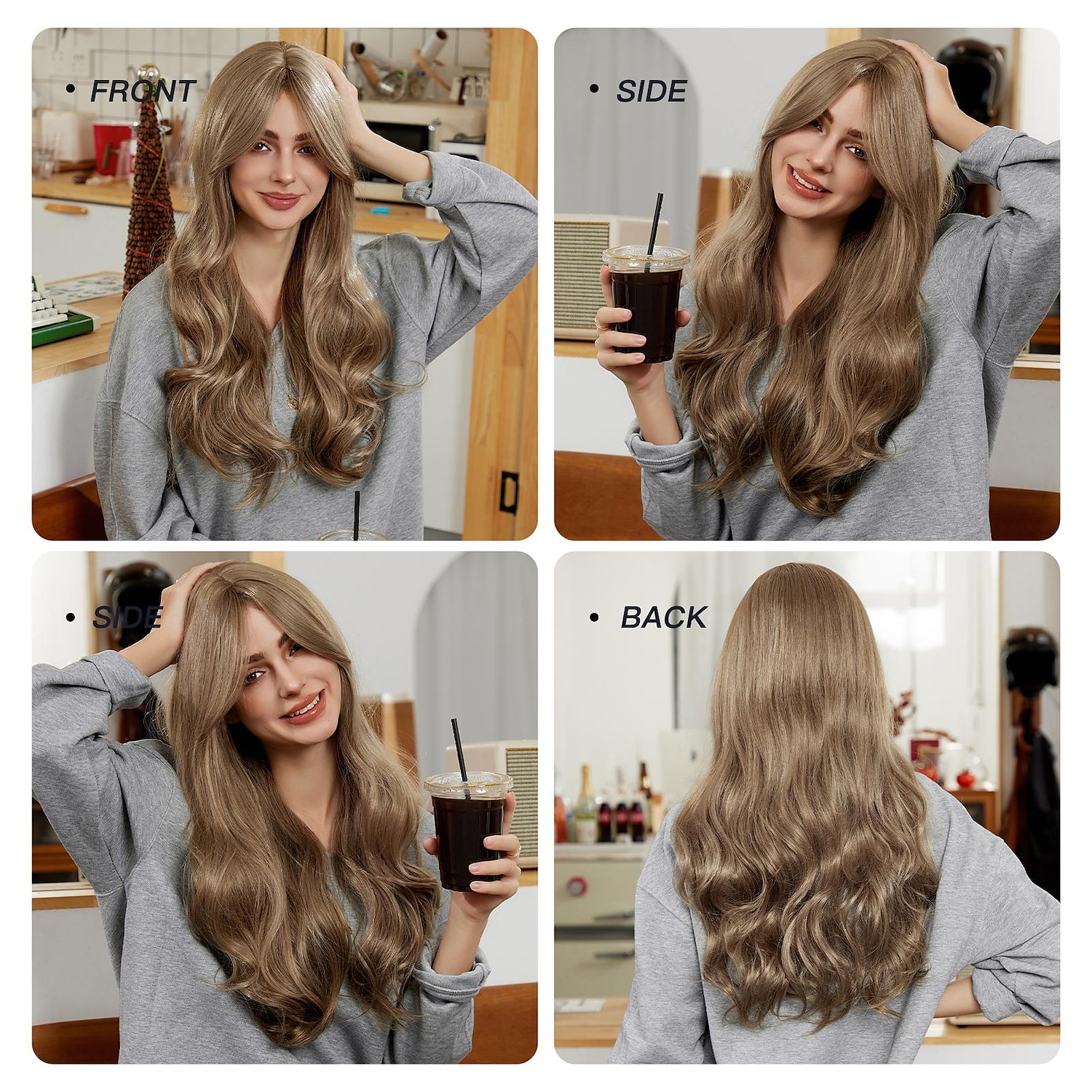 26 inch synthetische pruik damespruik blond lang golvend haar mode dagelijks feest cosplay 2025 - $26.99 –P6