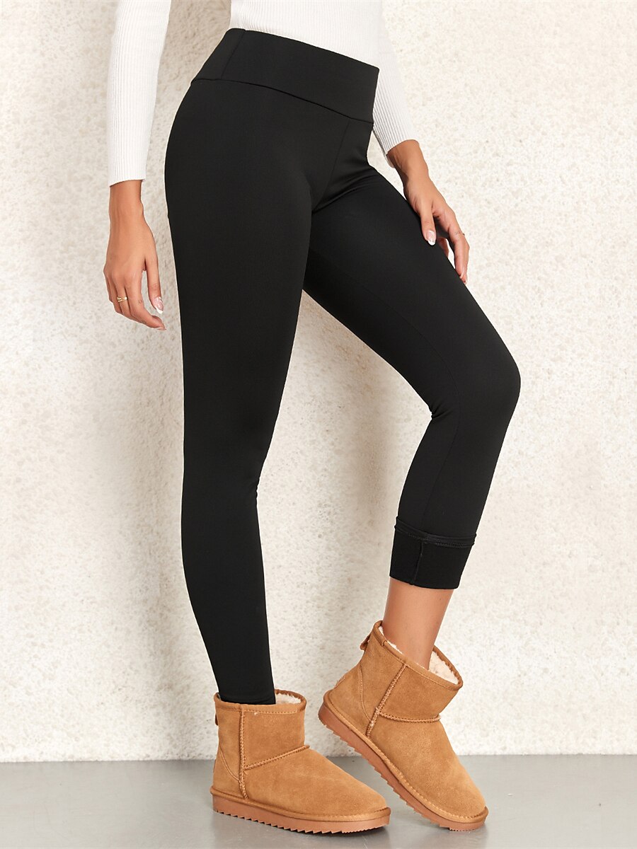 Mulheres Leggings Ativo Simples Comprimento total Cintura Alta Tecido Corte alto Macio Confortável Micro-Elástica Ao ar livre Ioga Rua Preto Outono Inverno Normal de 2025 por $13.99 –P1