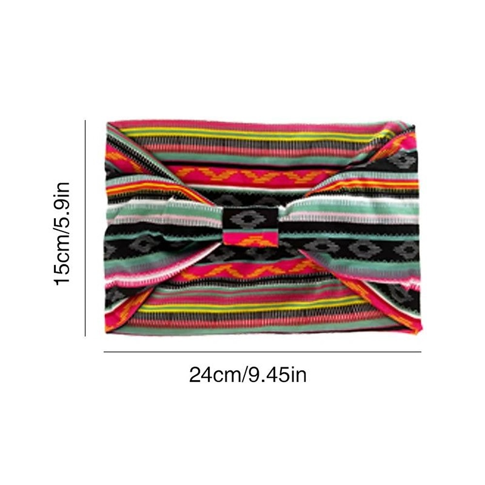 Bohemian Printed Headband Elastic Sweat-absorbent Headband Non Slip Wide Knotted Headband Turban Head Scarfs Bohemian Hair Accessories 2025 - $4.99 –P4