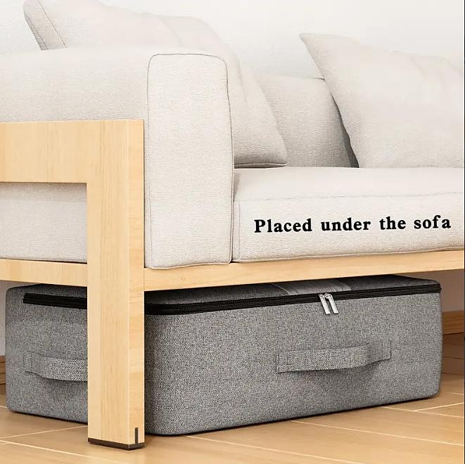 Saco de armazenamento de fundo de cama, saco de armazenamento de colcha de roupas com janela transparente, saco organizador de guarda-roupa dobrável de grande capacidade de 2025 por $11.49 -P5
