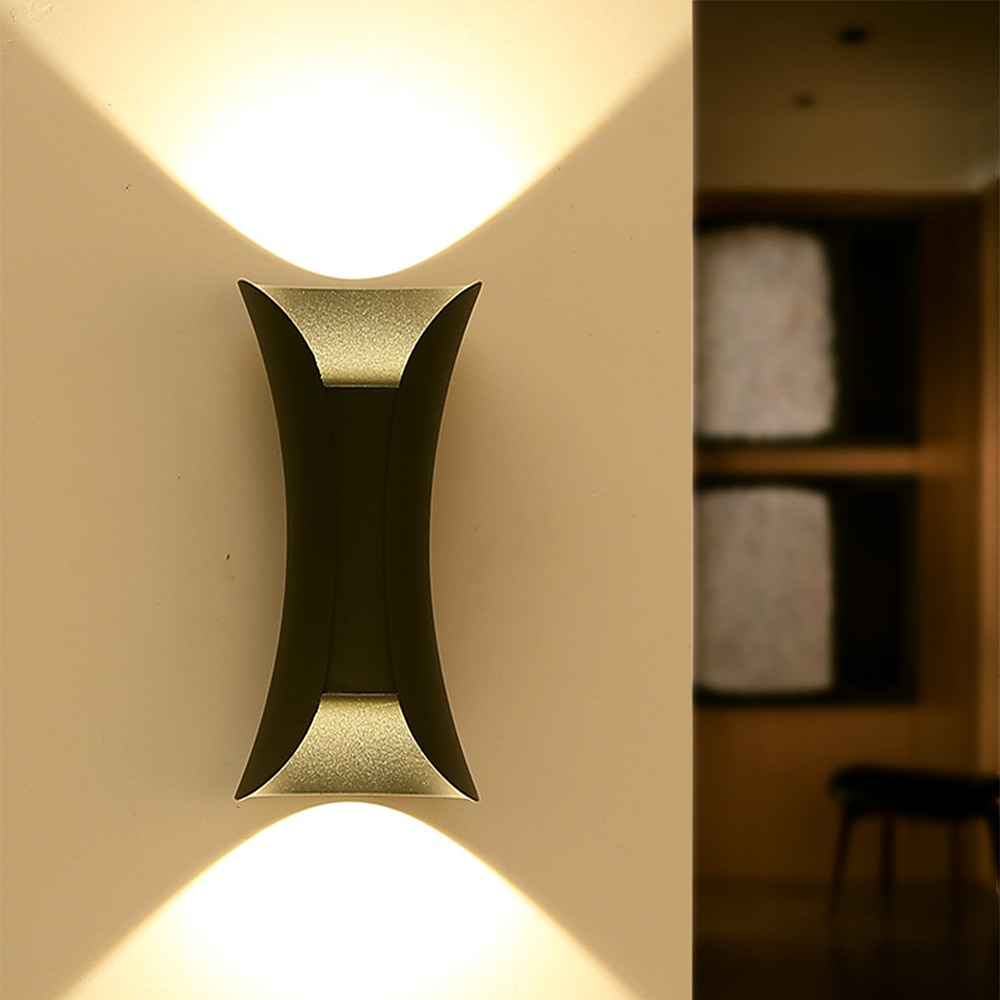 lampada da parete a led per esterni 6w 10w 20w 30w illuminazione su / giù lampada da parete ip65 impermeabile a doppia testa curva per interni lampada da camera moderna luce bianca calda ac85-265v del 2025 a $33.99 –P3