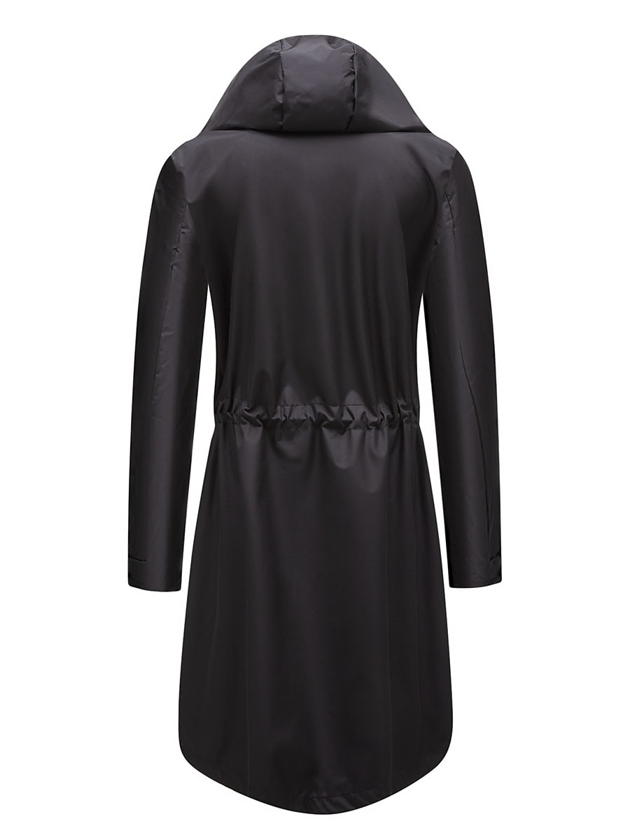 Dam Trenchcoat Utomhus Gata Dagligen Höst Vinter Lång Täcka Normal Regnsäker Håller värmen Andningsfunktion Stylish Nutida Ledigt Jacka Långärmad Slät Snörning Med fickor Svart Gul Vin 2025 - $62.99 –P9