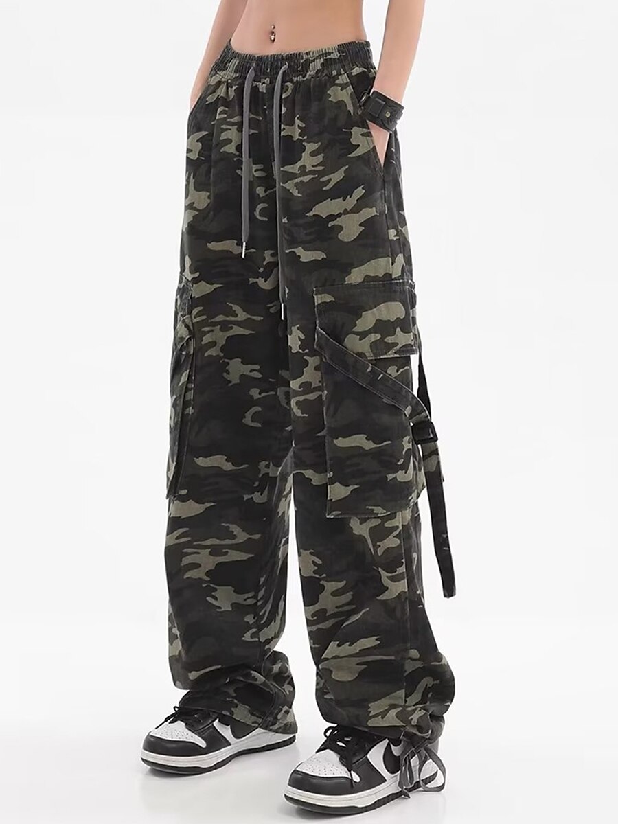 Women‘s Cargo Camo Camouflage Pants Pants Trousers Full Length Fashion Streetwear Street Daily Grey Green M L Fall Winter 2023 - US $32.99 –P5