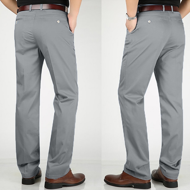 Bărbați Costume Pantaloni Pantaloni casual Buzunar Picior drept Simplu Confort Respirabil Nuntă Casual Zilnic Stilat Simplu Verde Militar Negru Micro-elastic 2025 - RON 96.99 –P9