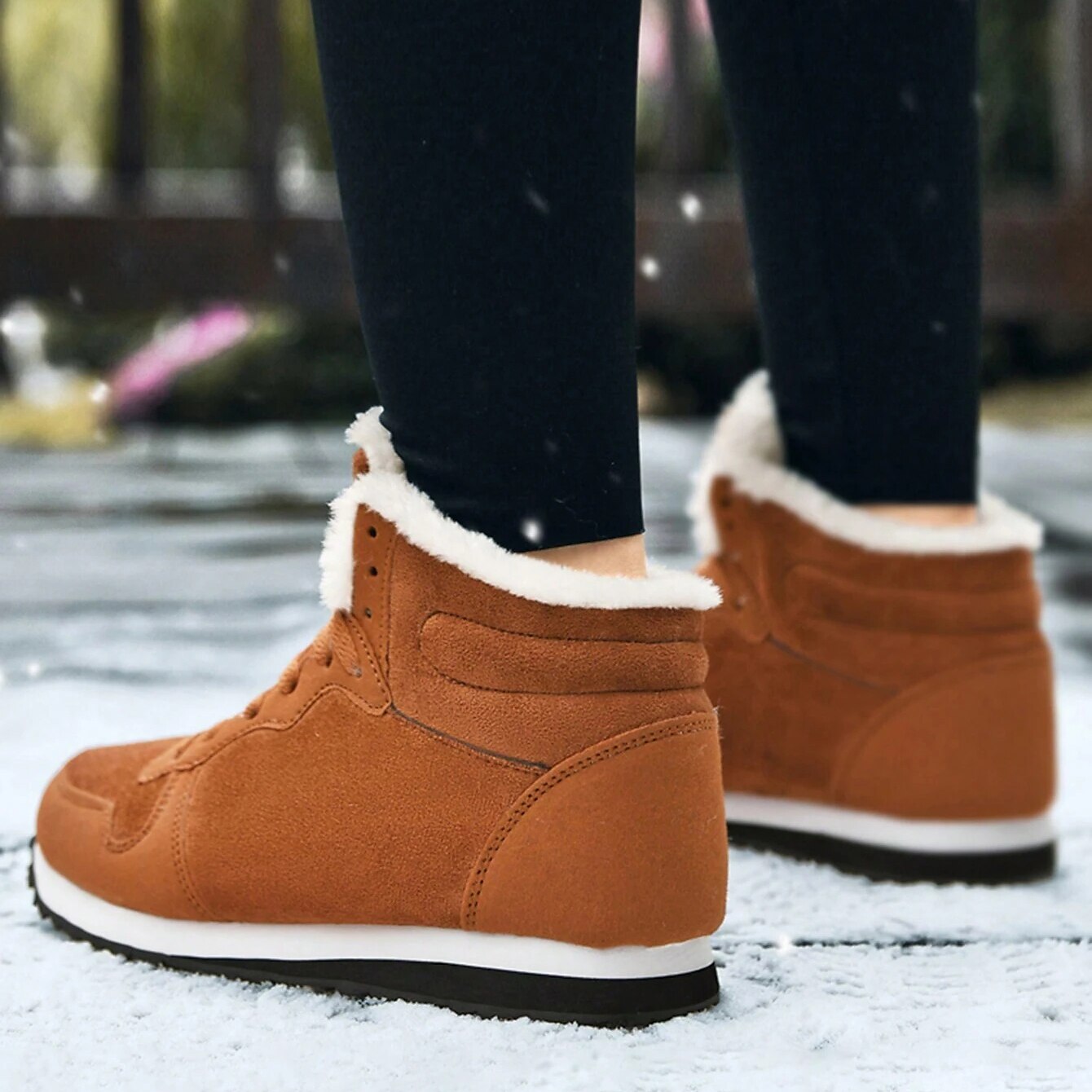 Women's Faux Suede Winter Sneakers with Plush Lining - Casual Warm Lace-Up Shoes for Cold Weather 2025 - $32.99 –P7