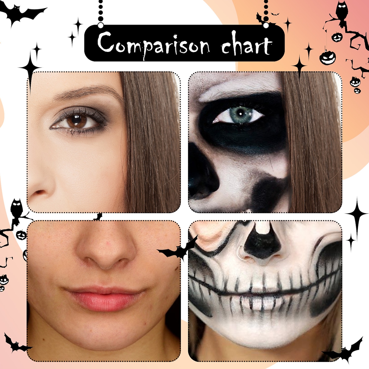 Halloween-Make-up-Set – schwarze, weiße Körperfarbe auf Ölbasis für Erwachsene – perfekt für Joker-, Zombie-, Vampir- und Skelett-Cosplay – langlebig und einfach aufzutragen 2025 - $10.99 –P3