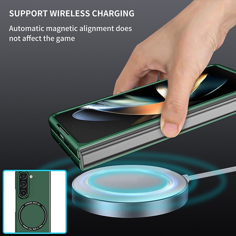 Phone Case For Samsung Galaxy Z Fold 7 Z Fold 6 Z Fold 5 Z Fold 4 Z Fold 3 Back Cover With Magsafe Support Wireless Charging Shockproof PC 2025 - $17.99 –P7