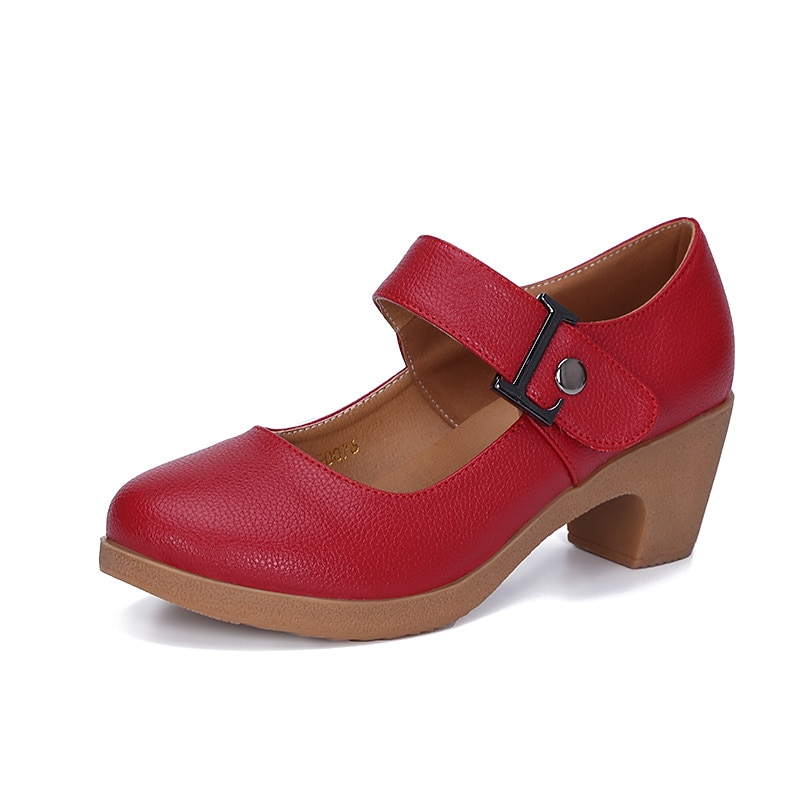 Pantofi de dans Mary Jane negri pentru femei cu baretă autoadezivă – pantofi de dans de salon confortabili cu toc mediu pentru începători și dansatoare de socializare 2025 - $42.99 –P1