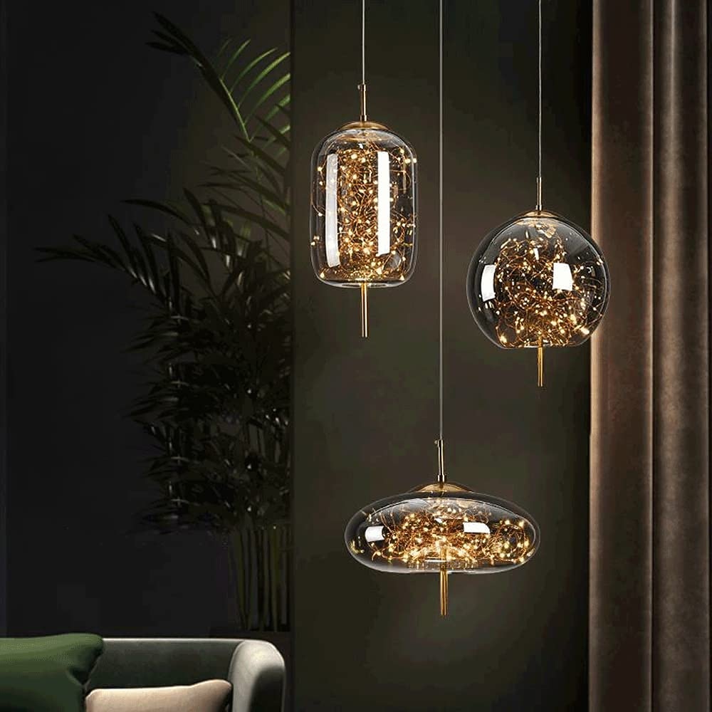 Żyrandol z kryształkami gipsowymi, metalowy, led, globle design, lampa wisząca, nordycki, luksusowy, nowoczesny, kreatywny, wiszący bar, sypialnia, lampka nocna, gabinet, lampa wisząca 2026 - $148.99 –P1