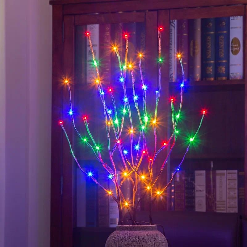 1pc 20 LED branche de saule colorée, lumière de décoration de bouquet de fleurs, remplissage de vase à pieds hauts, branche de saule, fête des mères, noël, fête de mariage, guirlande lumineuse de de 2025 ? $10.49 –P6