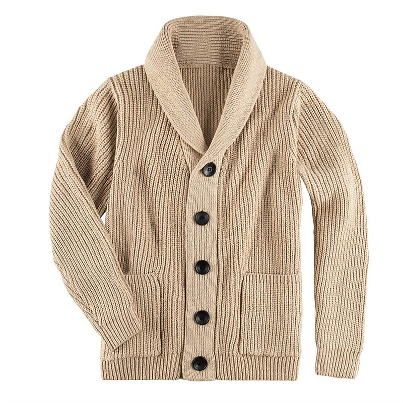 Homens camisolas de natal Sueter Cardigan suéter cortado Estriado Robusto Tricotar Cropped Tricotado Tecido Xale Aquecimento Contemporâneo Moderno Natal Casual Roupa Outono Inverno Caqui Verde Tropa de 2026 por $52.99 –P4