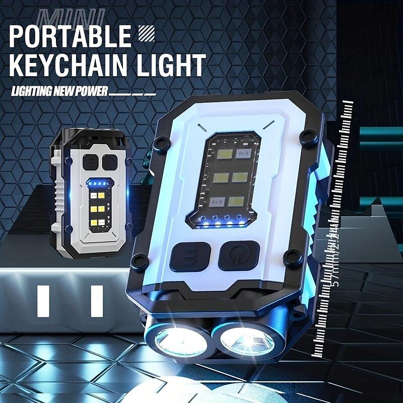 Mini lampe de poche portable avec porte-clés, lampe de camping rechargeable par usb de type c, aimant edc, batterie intégrée de 2025 ? $14.49 –P5
